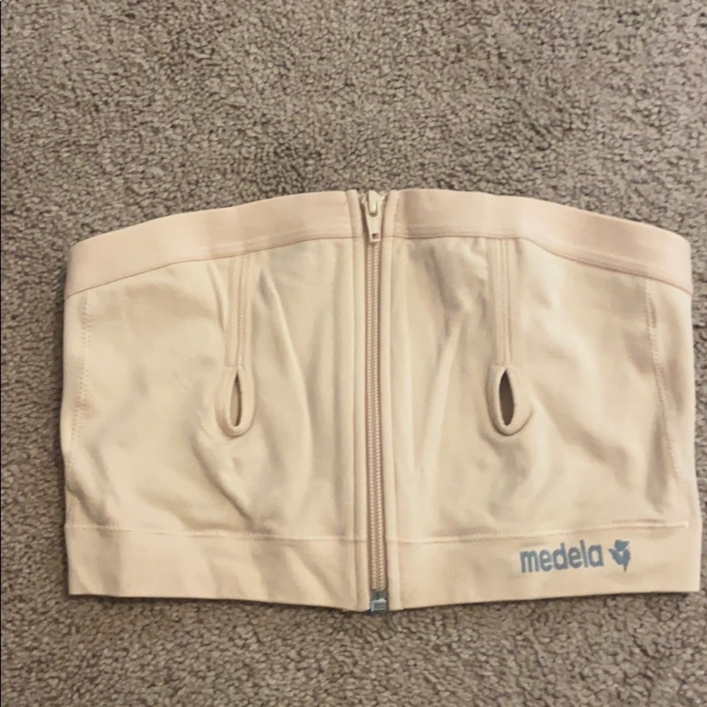 Nude Medela zip up pumping bra